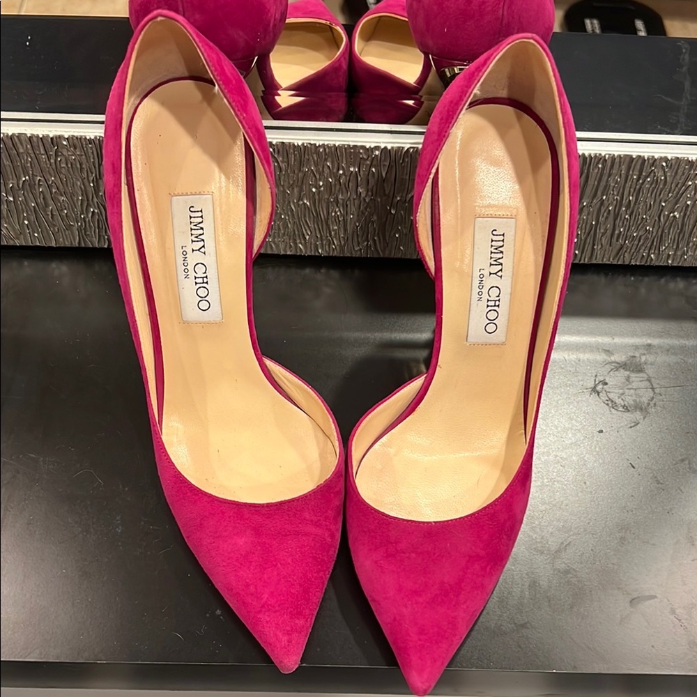Jimmy Choo Pink Suede Women's Shoes